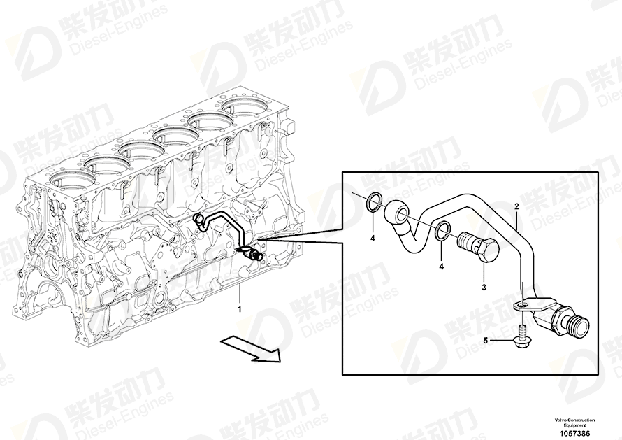 VOLVO Hollow screw 992061 Drawing