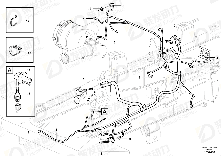 VOLVO Cable harness 15186576 Drawing