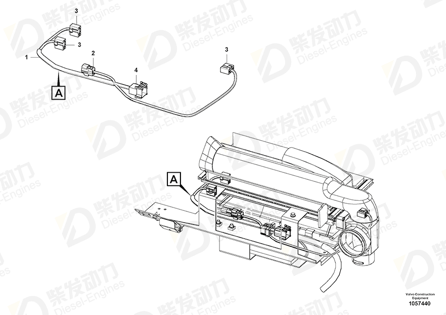 VOLVO Cable harness 15116457 Drawing