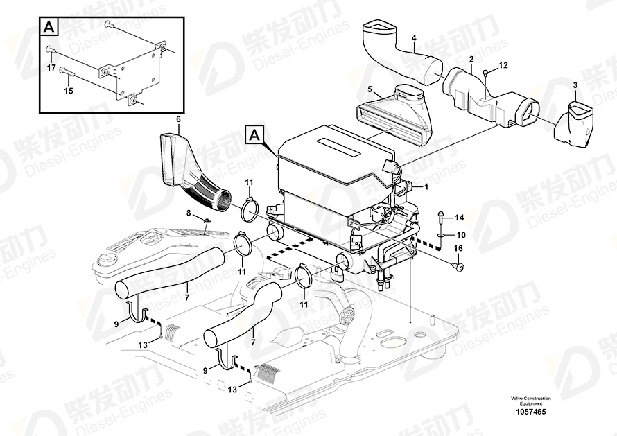 VOLVO Hose 14686054 Drawing