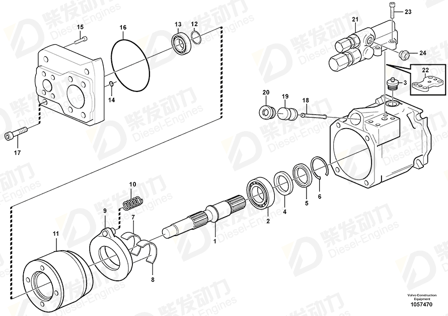 VOLVO Pump unit 15107354 Drawing