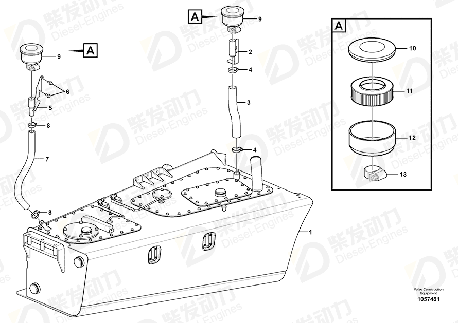 VOLVO Hose 15101277 Drawing