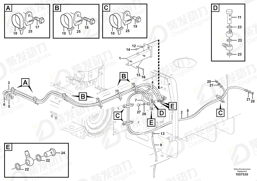 VOLVO Hollow screw 26013 Drawing