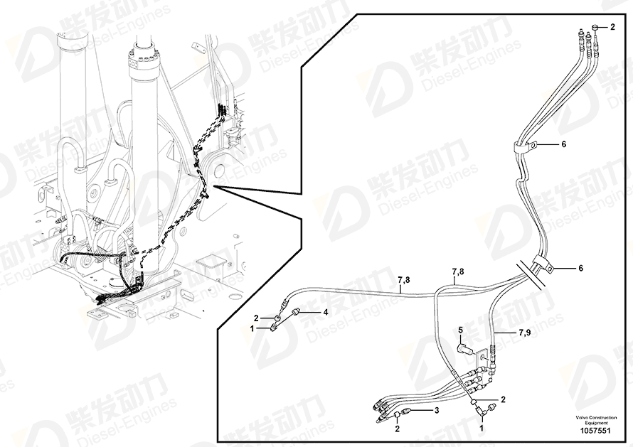 VOLVO Piping 14599233 Drawing