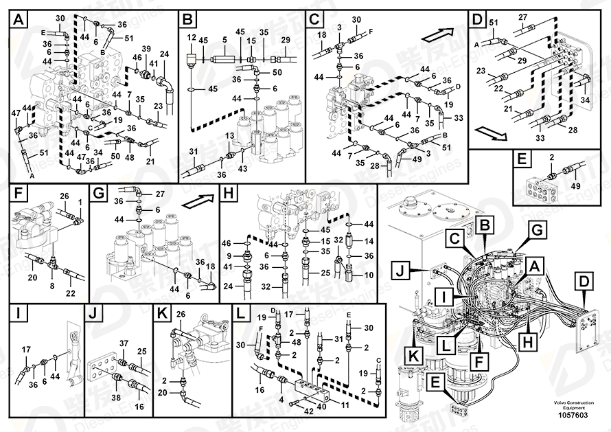 VOLVO Hose assembly 936980 Drawing