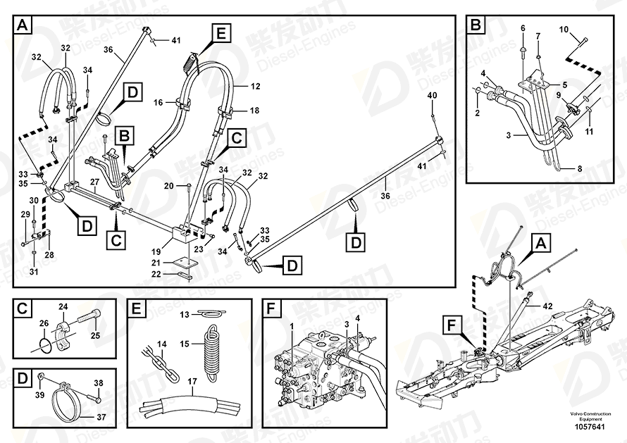 VOLVO Hydraulic oil pipe 11197910 Drawing