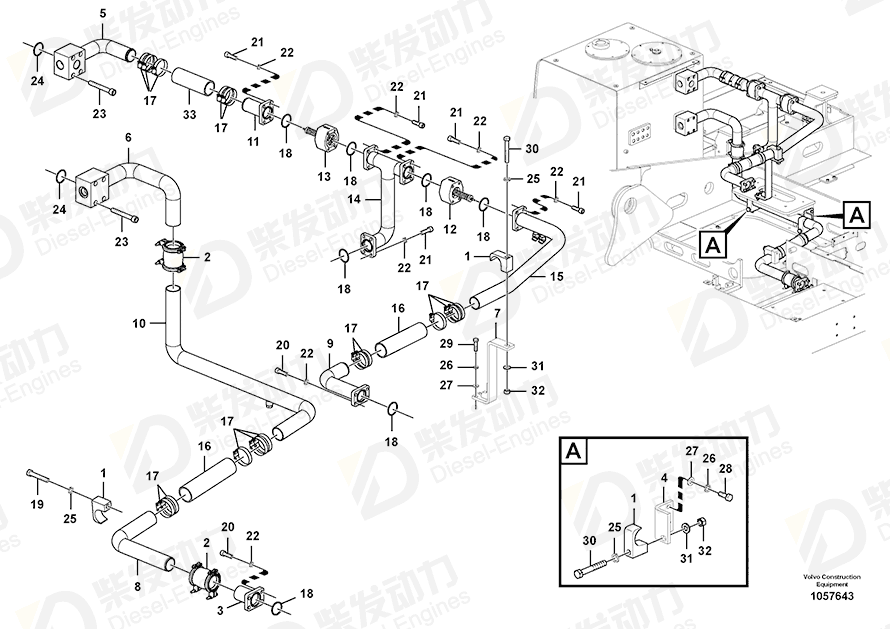 VOLVO Clamp 14502360 Drawing