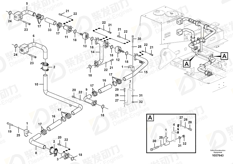 VOLVO Hexagon nut 979021 Drawing VOLVO Hexagon nut 979021 Drawing