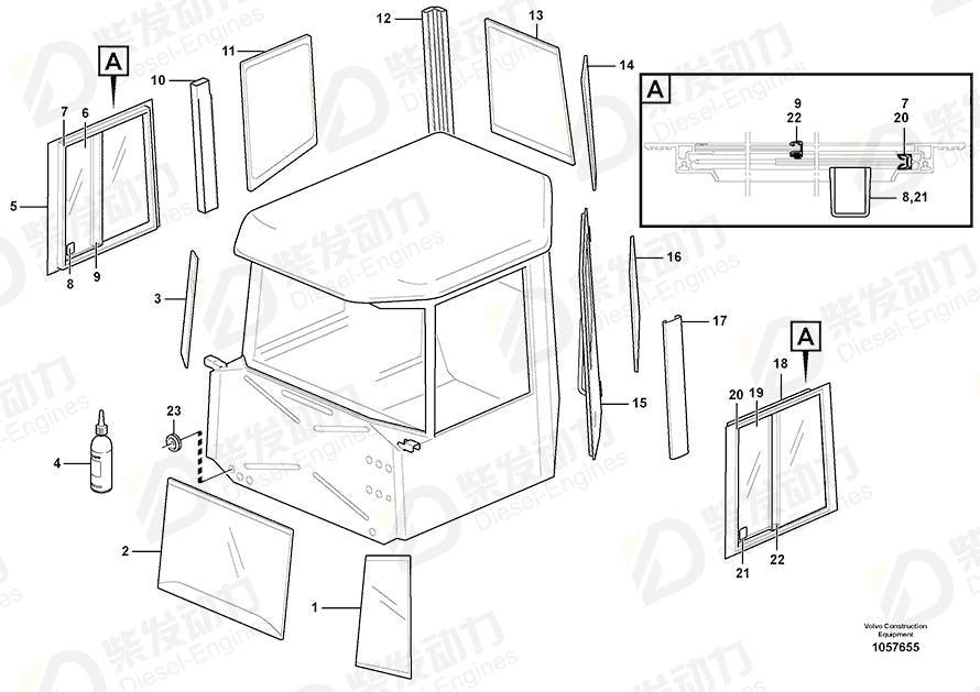 VOLVO Window 11059780 Drawing