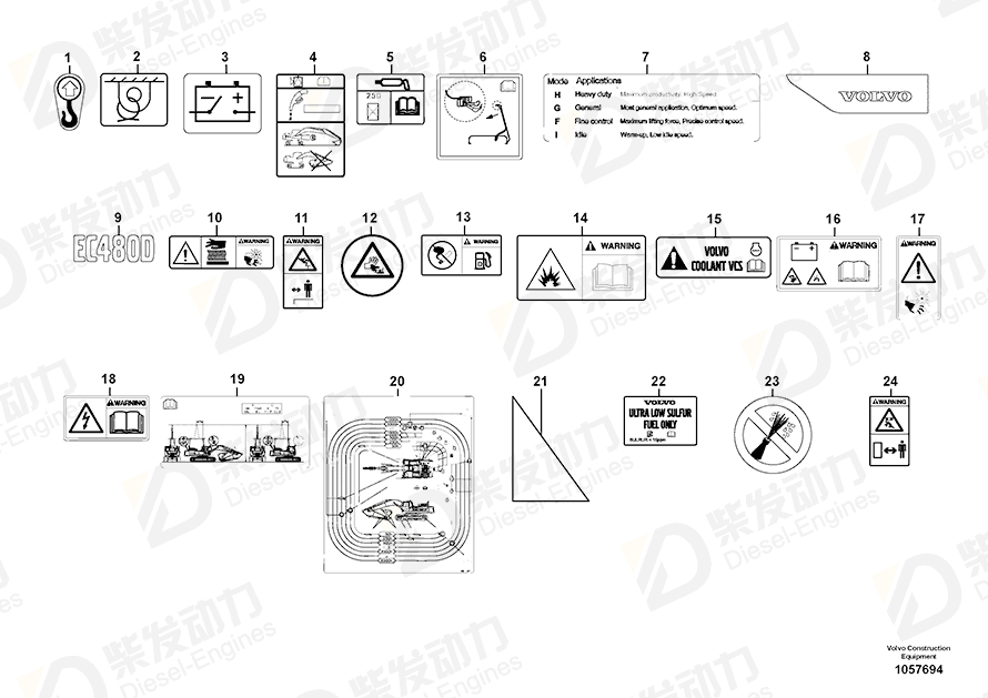 VOLVO Decal 14612364 Drawing