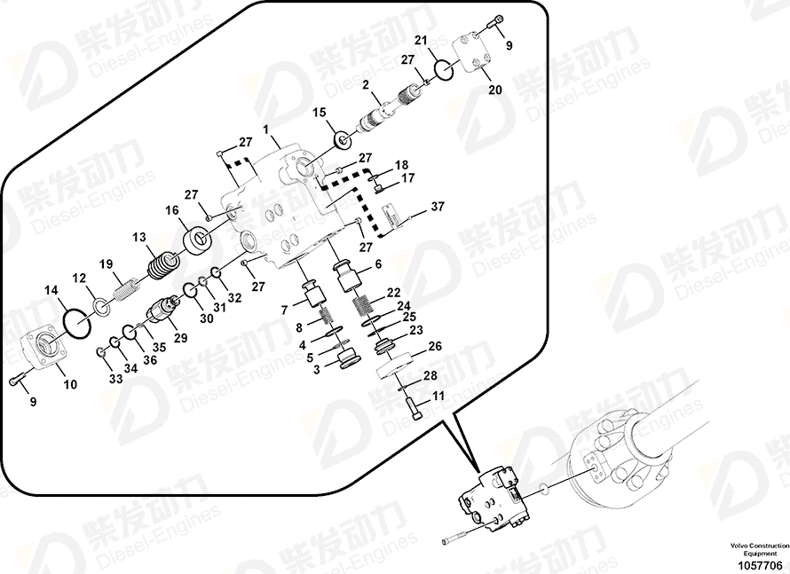 VOLVO O-ring 990587 Drawing