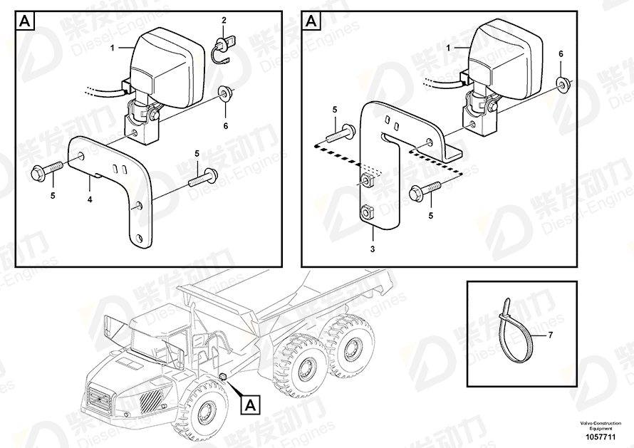 VOLVO Lantern bracket 15138416 Drawing VOLVO Lantern bracket 15138416 Drawing