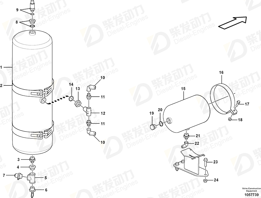 VOLVO Hose clamp 15061662 Drawing VOLVO Hose clamp 15061662 Drawing