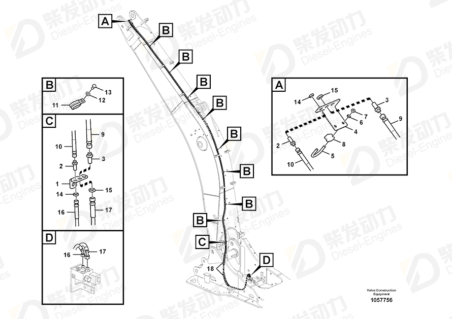 VOLVO Hose assembly 937388 Drawing