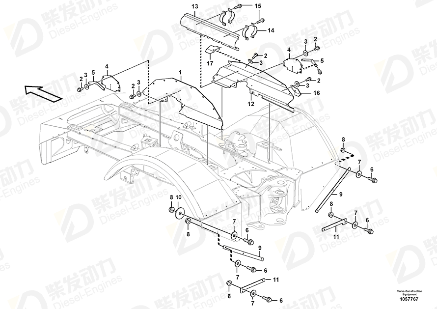 VOLVO Wheel housing plate 16816045 Drawing VOLVO Wheel housing plate 16816045 Drawing