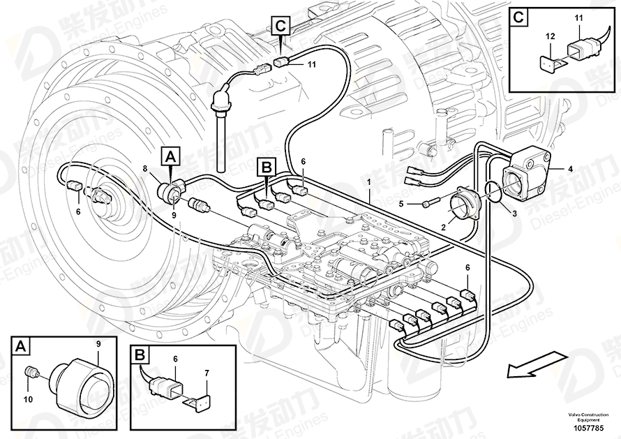 VOLVO Cable harness 15185216 Drawing