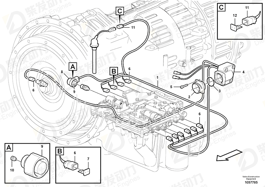 VOLVO Cable harness 15119384 Drawing VOLVO Cable harness 15119384 Drawing