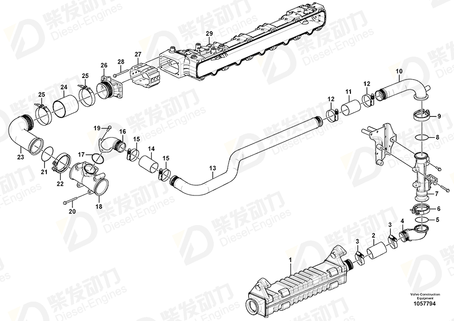 VOLVO Pipe 21281179 Drawing