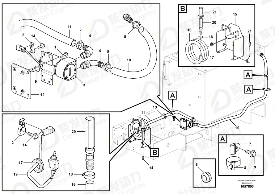 VOLVO Hose 14557205 Drawing