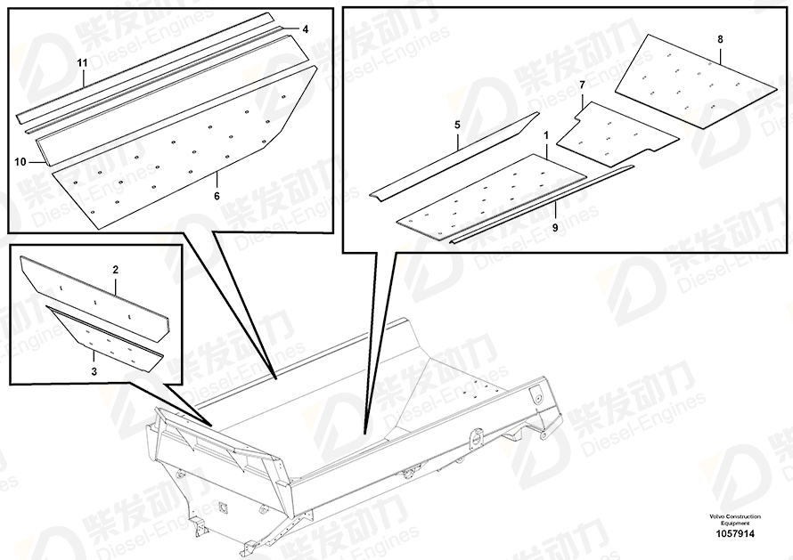 VOLVO Wear plate 15002598 Drawing