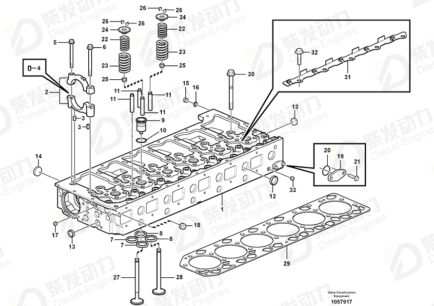 VOLVO Cylinder head 21576296 Drawing