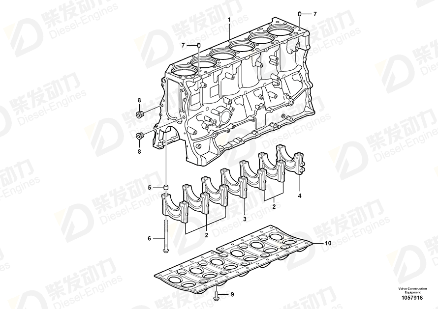 VOLVO Cylinder Block 21428017 Drawing