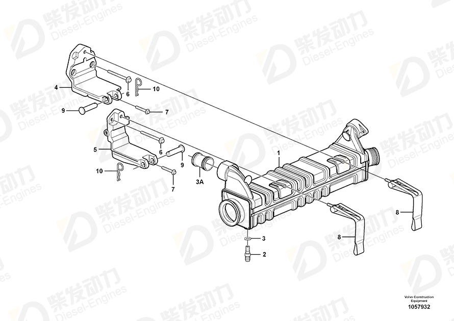 VOLVO Locking pin 21092274 Drawing