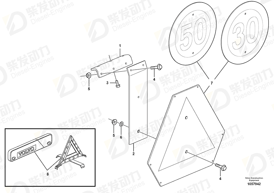 VOLVO Warning triangle 20856783 Drawing VOLVO Warning triangle 20856783 Drawing