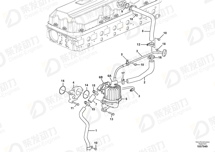 VOLVO Pipe 15158143 Drawing