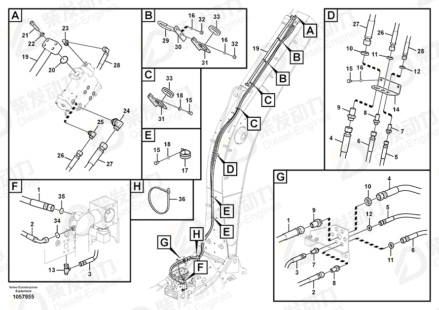 VOLVO Hose 14653529 Drawing