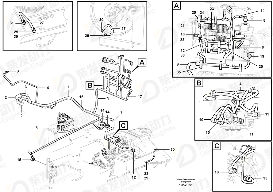 VOLVO Cable harness 17231403 Drawing