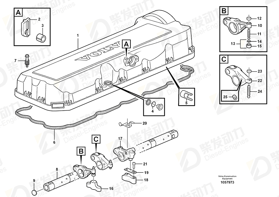 VOLVO Valve caliper 20793040 Drawing VOLVO Valve caliper 20793040 Drawing