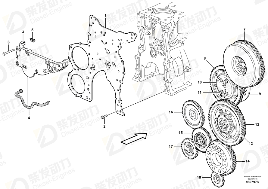 VOLVO Idler gear 22356360 Drawing