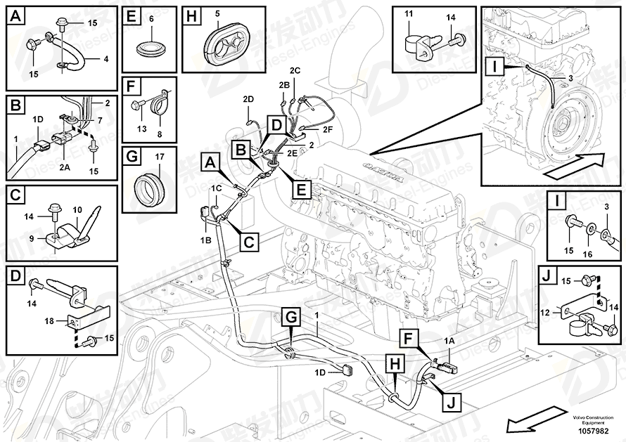 VOLVO Cable harness 14606015 Drawing VOLVO Cable harness 14606015 Drawing