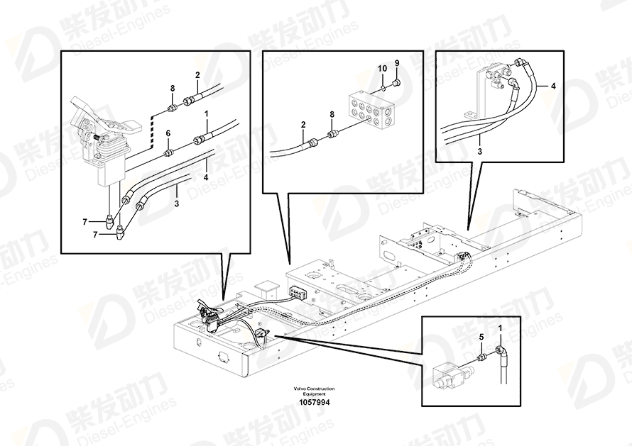 VOLVO Hose assembly 15187361 Drawing VOLVO Hose assembly 15187361 Drawing
