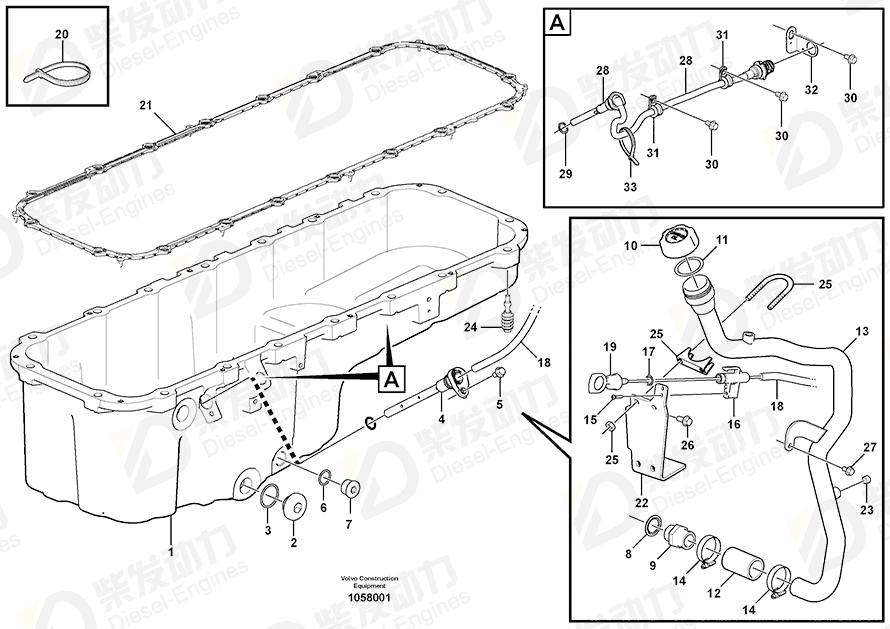 VOLVO Oil pan 15190531 Drawing