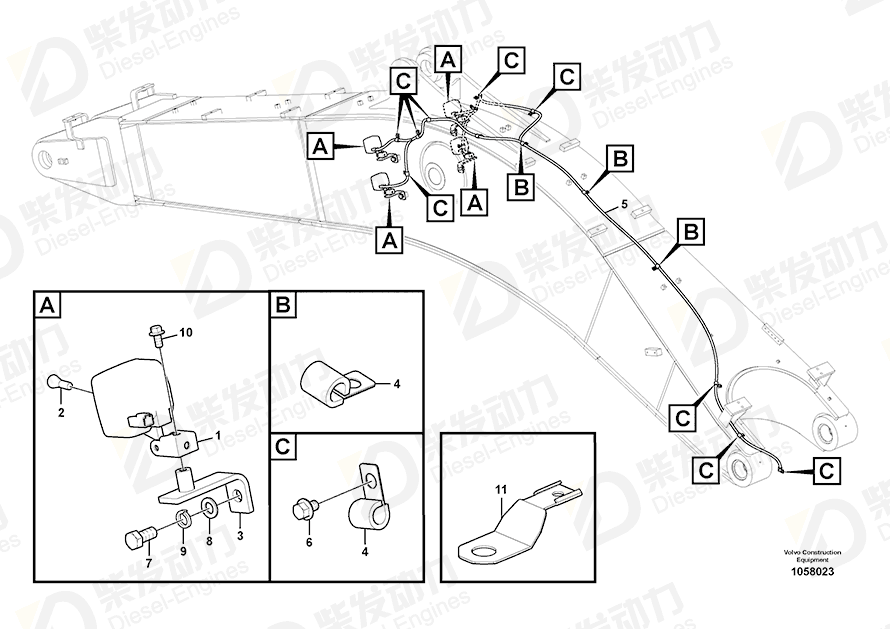 VOLVO Cable harness 14587227 Drawing