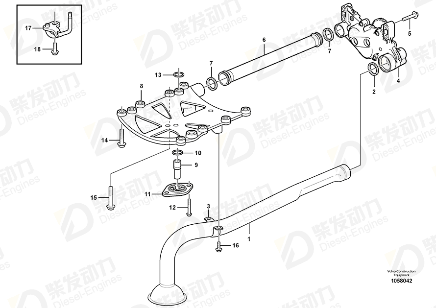 VOLVO Valve housing 21404321 Drawing