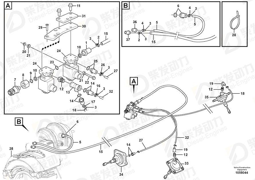 VOLVO Nipple 15122887 Drawing