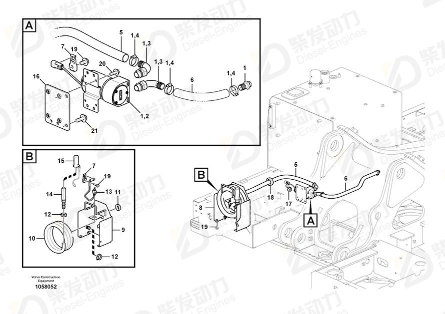 VOLVO Hose 14606669 Drawing