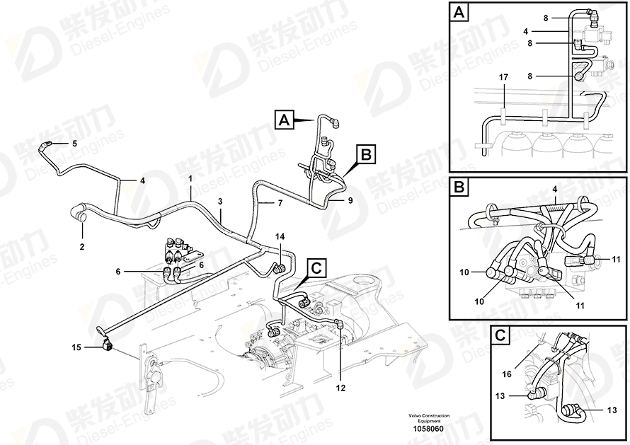 VOLVO Cable harness 17231398 Drawing