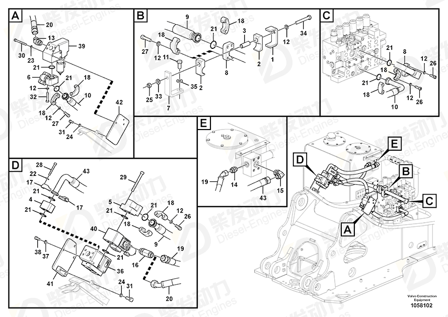 VOLVO Hose 14616408 Drawing