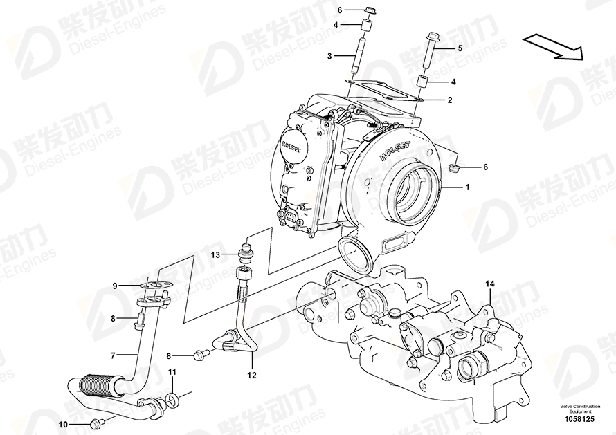 VOLVO Turbocharger 21650706 Drawing