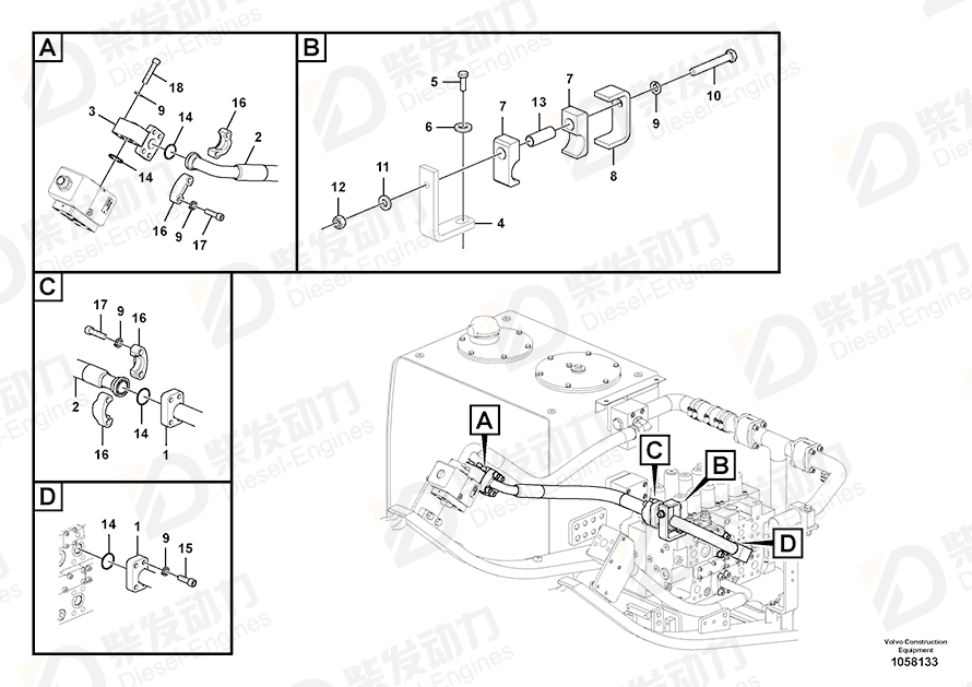 VOLVO Hexagon screw 992587 Drawing