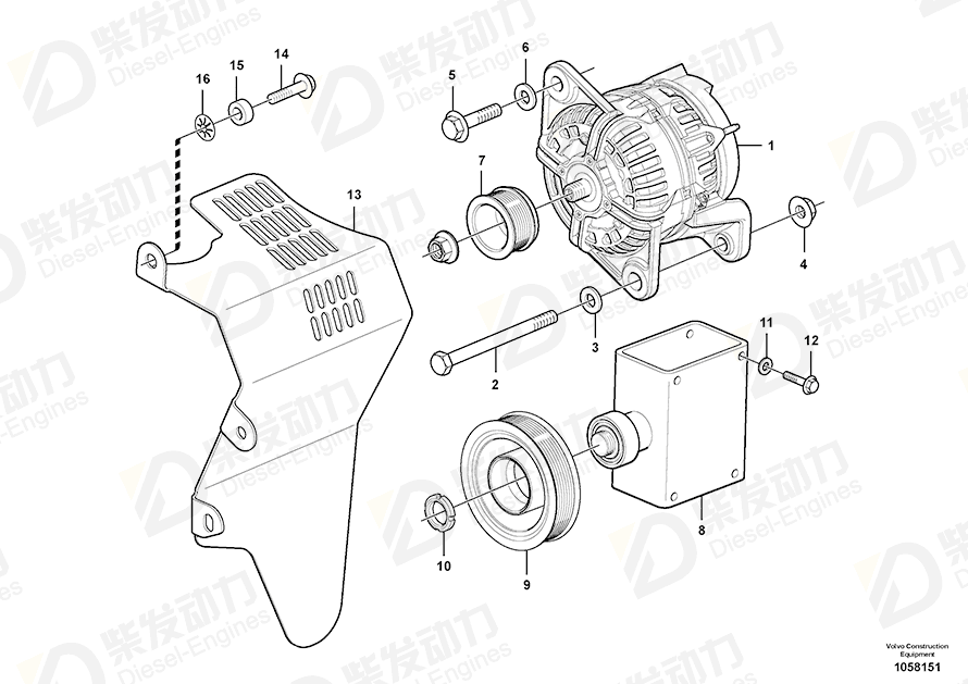 VOLVO Alternator 15063541 Drawing VOLVO Alternator 15063541 Drawing