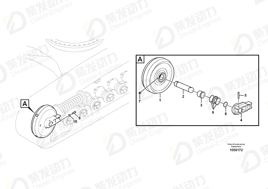 VOLVO Idler shell 14601731 Drawing VOLVO Idler shell 14601731 Drawing