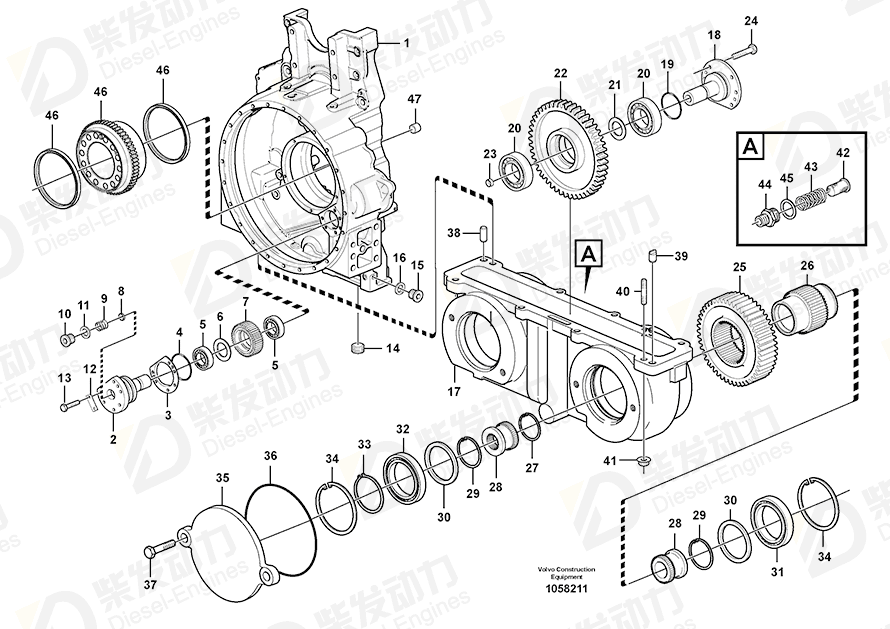 VOLVO Flywheel housing 15019689 Drawing