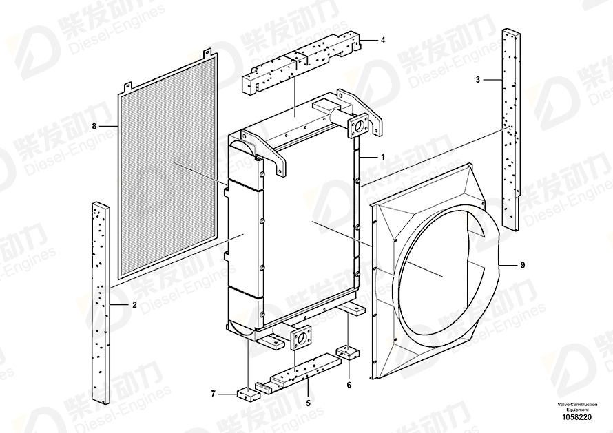 VOLVO Hydraulic oil cooler 17205965 Drawing
