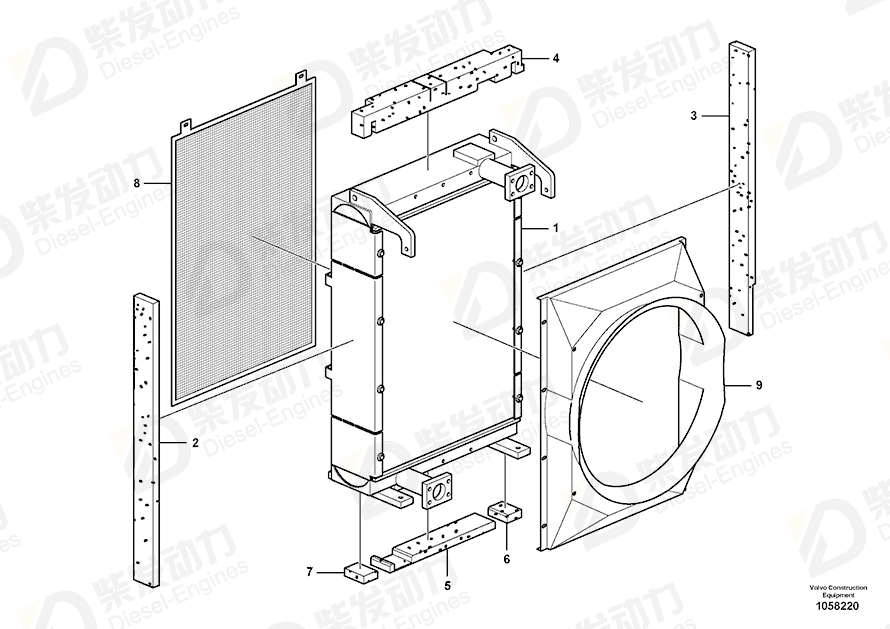 VOLVO Fan shroud 14616596 Drawing VOLVO Fan shroud 14616596 Drawing