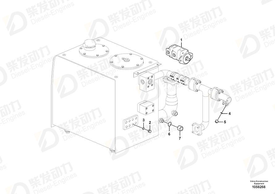 VOLVO Gear pump 14602252 Drawing